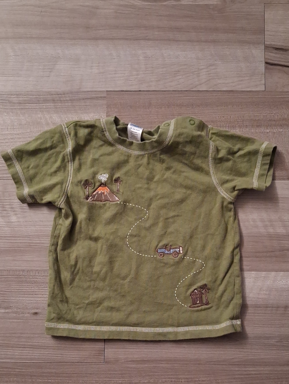 Gymboree Olive Green Adventure Tee Vintage Size 18-24 Months (N)
